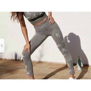 Anthropologie Daily Practice Grey Nightingale Leggings Birds Size XS NWT $98